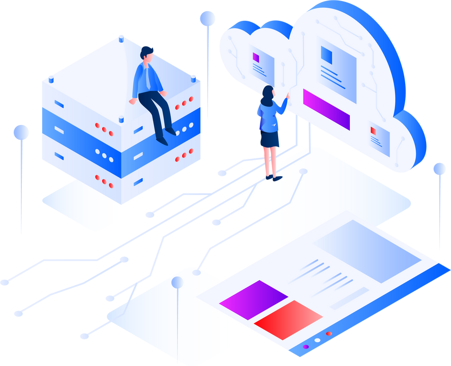 Database Server Isometric Illustration Concept